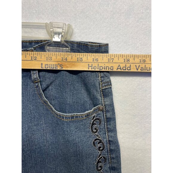 COS Jeans Women’s 12 Embellished Embroidered Boot Cut Stretch Denim Size 14 - Picture 10 of 15